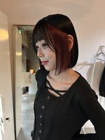 シャルムバイサラ(charme by sarah)&nbsp;インナー/ブリーチ/カシスレッド/ミニボブ