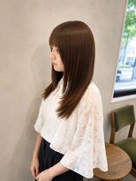 ヘアールーム アート(hair room a to by NYNY) 顔周りレイヤー+髪質改善カラー