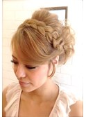 結婚式☆二次会★CHARMER編み込みシニヨンヘアセット