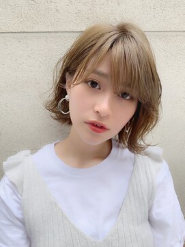 シー バイ ロンド 新宿(Sea by Lond) 【佐藤健太郎】大人かわいいアッシュブラウン小顔外ハネボブ