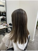 ロング×育てるハイライト　グレージュ