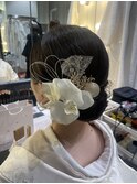 白無垢シニヨン×胡蝶蘭