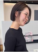 大人ボブ*ミニボブ*前髪なしボブ*センターパート*30代40代50代