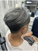 白髪ぼかしフルメッシュグレー