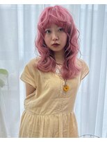 ウーフ(U-fu) ハイトーン ピンク レイヤー ロング 巻き