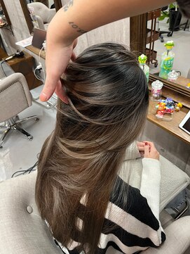 空 バレイヤージュ/白髪ぼかし