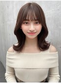 小顔前髪顔まわりカットミディアムレイヤーくびれヘア