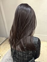 サンプラス(san+)&nbsp;【マユコ】暗髪グレージュミディアムレイヤーワンカールレイヤー