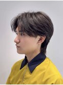メンズショートパーマ刈り上げセンターパートフェザーシャドウ