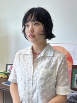 ヘアーアイストゥーレ(HAIR ICI TRE)&nbsp;ボブパーマ　レイヤーボブダークグレー　ワンレンボブニュアンス