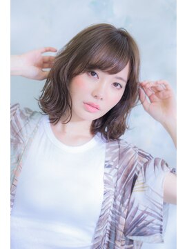 ヴァンクシー バイ ルナ(VANKCY by Luna) 【neolive plus】外ハネゆるウェーブBOB アッシュグレー