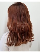 パザパ 交り江店(PA.ZA.PA.)&nbsp;切りっぱなしロブ☆韓国風オレンジカラー