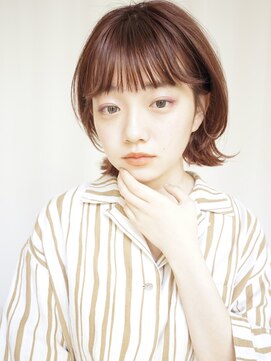 パール(PearL) 《PearL》艶感ピンクカラーのウルフボブ