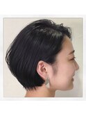 大人前下がりショートボブ