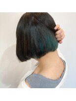 エイチヘアープロダクト(H hair product)&nbsp;【インナーカラー】ブルーブラック×エメラルドグリーン