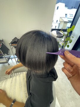 ロンドルーチェ 心斎橋(Lond luce) ダークアッシュ/ミディアムレイヤーカット［髪質改善/縮毛矯正］