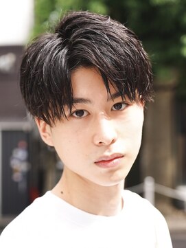 アルファ 新宿(alpha) サーフカール/ 刈り上げセンターパート/ブルーブラック[新宿駅]