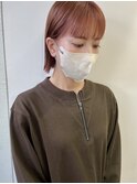 【Juno天文館店】春色 ピンクブラウン 切りっぱなしボブ