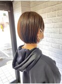 丸みショート/前髪/顔周りカット/濱崎優/白髪ぼかし
