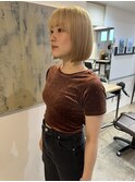 切りっぱなし丸みボブ
