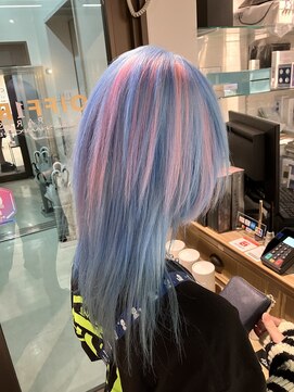 コワファーストナガサキシャンプーボーイ(COIFF1RST NAGASAKI SHAMPOO BOY) 長崎 デザインカラー ペールブルー×ペールピンク