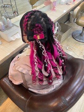 アップスニニー(up's niny) 編みかちゅのお花ハーフツイン♪