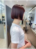 前髪顔周りレイヤー+韓国ボブ/髪質改善/縮毛矯正/黒髪[横浜]