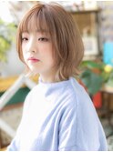 ★くすみベージュアッシュくびれボブウルフカット10代20代★1