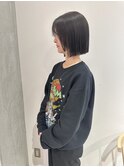 YOKE 切りっぱなしボブ大人ボブぱつっとボブネイビーグレージュ