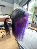 ビスイル 秋葉原店(Vis ill) インナーカラー艶髪ネイビーグレーアッシュブラック大人美人