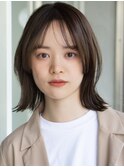 美髪 外ハネボブ 顔周り ロブ