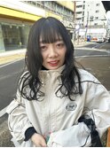 アッシュグレージュ　ロング　ウェーブ