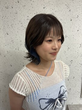 アデプト 北千住店(adept) ★小顔ココアベージュ黒髪クラゲヘアーオリーブグレー【北千住】