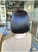 暗髪でも透ける◎秋のオリーブグレージュボブ
