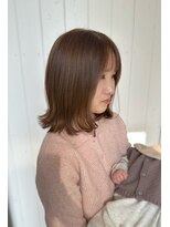 ココロヘアー 住吉店(Cocolo hair)&nbsp;ミディアムヘアー/オリーブベージュ/ベージュ/顔まわりカット
