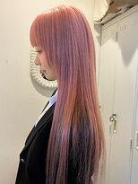 ロティー 天神(loty)&nbsp;ブリーチ ハイトーン ダブルカラー ペールピンク ストレートヘア