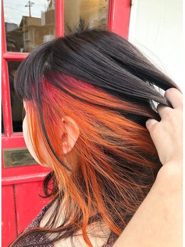 イルヘアーデザイン(ill) オレンジインナーカラー