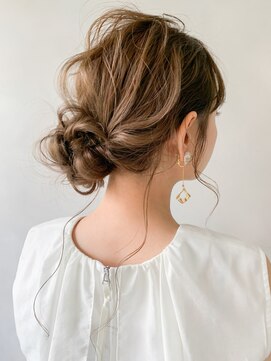 リヤン 表参道(lyann) 結婚式二次会ヘアセット編み込みシニヨンこなれヘア#92_1006
