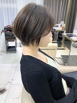 ショートボブ髪型30代40代50代前髪あり前髪なし面長丸顔【荒牧】