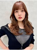 イメチェン/似合わせカット/フルバング/レッドブラウン/中野