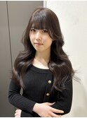 ラベンダーブラウン　顔周り　　透明感カラー　ブリーチなし
