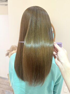 アンド ラ ブランシュ(&.La Blanche) アプリコットオレンジ/くびれヘア/ストレート/縮毛矯正