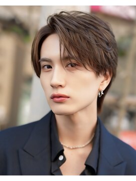 オーシャントーキョーウエスト 心斎橋 (OCEAN TOKYO WEST) シースルーセンターパートツーブロックラウンドマッシュウルフ