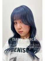 クレエ ヘアー デザイン(creer hair design)&nbsp;透明感ブリーチダブルカラーブルー×ゆるふわウェーブ巻きロング