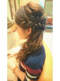 ワンサイド☆編み込みダウンヘアセット