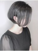 【モリオ原宿】丸みショートボブ　黒髪　前髪なし