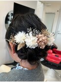 20代30代/ガーデンウエディング/結婚式/ヘアアレンジ/ヘアセット