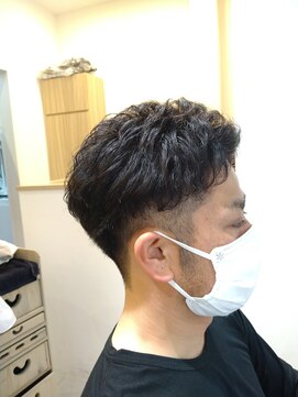 チェルシーヘアーデザイン(Chelsea hair design) 刈り上げ ショート アップバング ツーブロックメンズ