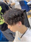 縦落ちパーマツイスパセンターパートメンズパーマスパイラル