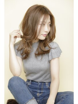 アフロディーテ 銀座(APHRODITE GINZA) 黒髪/グレーベージュ/レイヤーロング/前髪パーマ/銀座